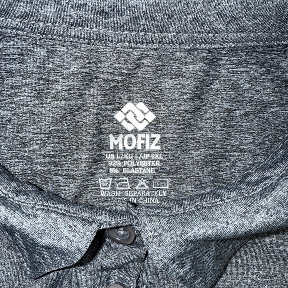 Mofiz Women Grey‎ 1/4 Button Sleeveless Top L - Picture 3 of 7